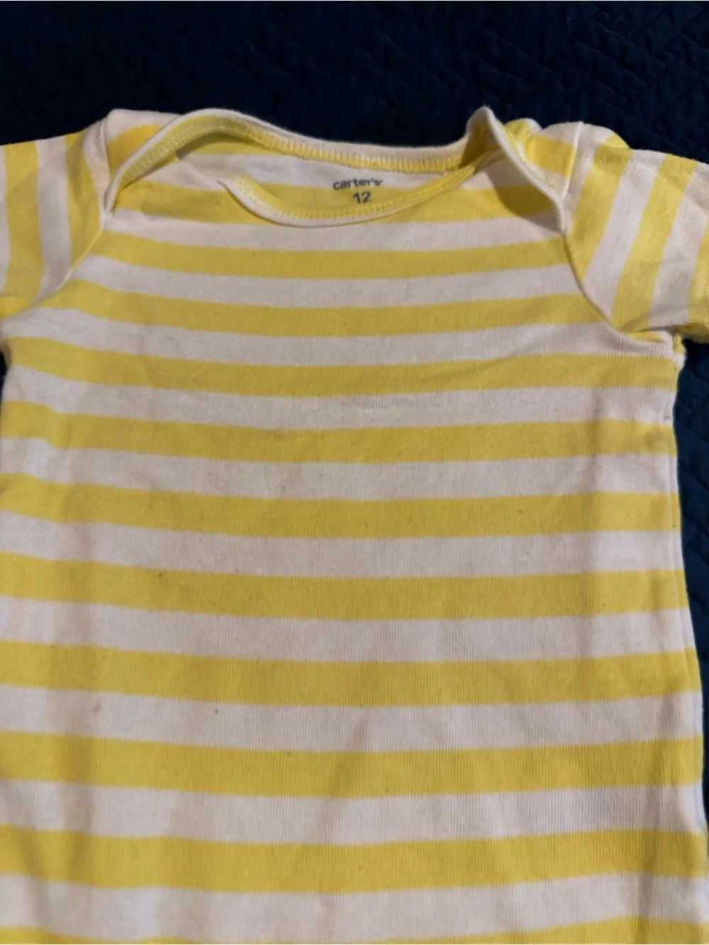 Carter's Yellow Stripe Short-Sleeve Baby One-Piece Bodysuit size 12 Months